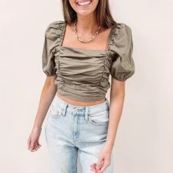Indie Collection New Arrivals Avani Top - Olive