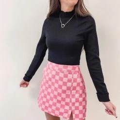 Indie Collection Checkered Pink Skirt