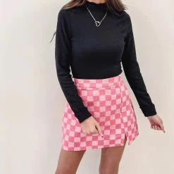 Indie Collection Checkered Pink Skirt
