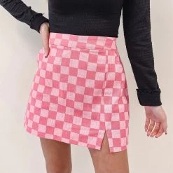 Indie Collection Checkered Pink Skirt