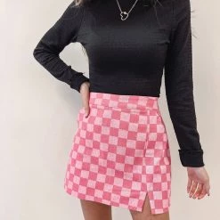 Indie Collection Checkered Pink Skirt