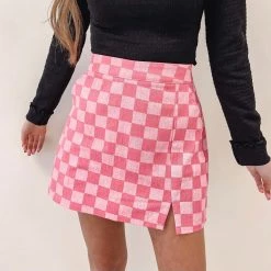 Indie Collection Checkered Pink Skirt