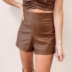 Indie Collection Ryan Faux Leather Shorts