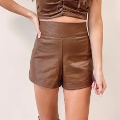 Indie Collection Ryan Faux Leather Shorts