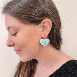 Indie Collection Text Me Valentine Earrings New Arrivals
