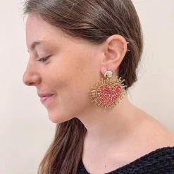 Indie Collection The Amelia Colorful Heart Earrings