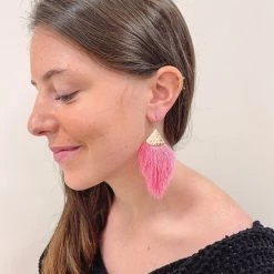 Indie Mae Jewelry Pink Tassel Earring