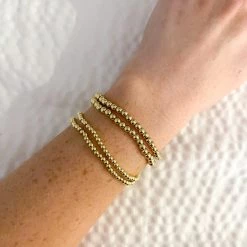 Indie Collection Vacay Collection Stainless Steel Ball Bead Bracelets- Gold