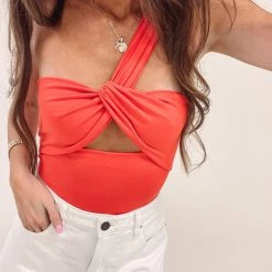 Indie Collection Tops Malibu Bodysuit - Red