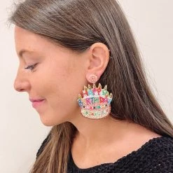 Indie Collection New Arrivals Happy Birthday Earrings