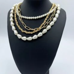 Indie Collection Chunky Pearl Layered Necklace