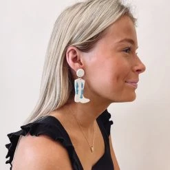 Indie Collection Cowboy Boot Clay Earrings New Arrivals