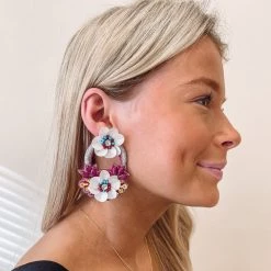 Indie Collection New Arrivals Abigail Flower Earrings