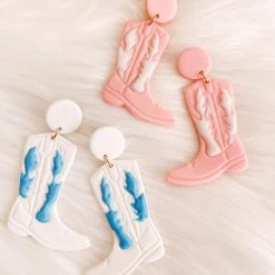 Indie Collection Cowboy Boot Clay Earrings New Arrivals
