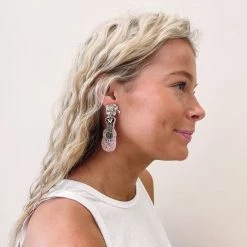 Indie Collection Pink Guitar Earrings New Arrivals