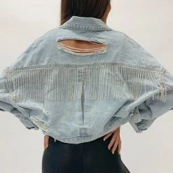 Indie Mae Rhinestone Denim Jacket