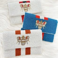 Indie Collection Accessories Small Beaded Bee Crossbody + Clutch