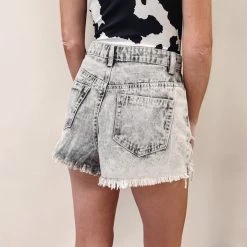 Indie Collection New Arrivals Grey Washed Denim Shorts