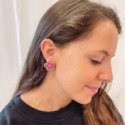 Indie Collection New Arrivals The Dahlia Flower Earrings