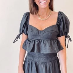 Indie Collection New Arrivals Gemma Peplum Top