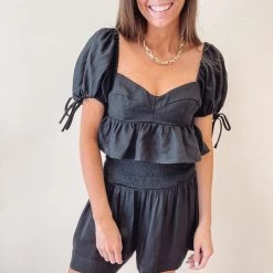 Indie Collection New Arrivals Gemma Peplum Top