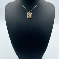 Indie Mae Jewelry Rectangle Initial Card Necklace