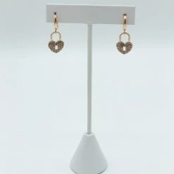 Indie Mae Locked Heart Crystal Huggies