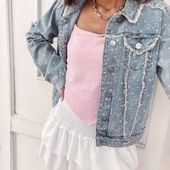 Indie Collection New Arrivals Multi Star Denim Jacket