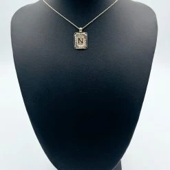 Indie Mae Jewelry Rectangle Initial Card Necklace