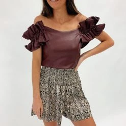 Indie Mae Clothes Adair Snakeprint Shorts