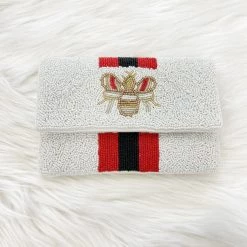 Indie Collection Accessories Small Beaded Bee Crossbody + Clutch