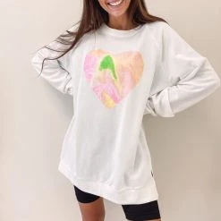 Indie Collection Oversized Heart Pullover