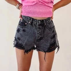 Indie Collection Kaleigh Black Denim Shorts New Arrivals