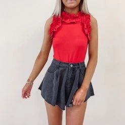 Indie Collection Melinda Bodysuit - Red USA Collection