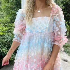 Indie Collection 3D Floral Babydoll Dress New Arrivals