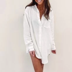 Indie Collection Linen Cover Up Shirt