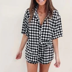 Indie Collection Checkered Top New Arrivals