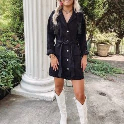 Indie Collection Black Fringe Dress Dresses + Rompers