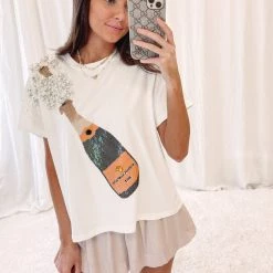 Indie Collection Popping Champagne Tee - Queen Of Sparkles New Arrivals