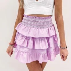 Indie Collection Natasha Ruffle Skirt - Lilac