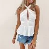 Indie Collection Kaley Halter Top - White New Arrivals
