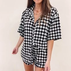 Indie Collection Checkered Top New Arrivals
