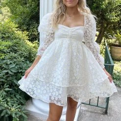 Indie Collection 3D Yellow Daisy Babydoll Dress