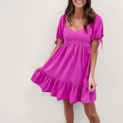 Indie Collection New Arrivals Janie Dress - Hot Pink