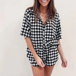 Indie Collection Checkered Top New Arrivals
