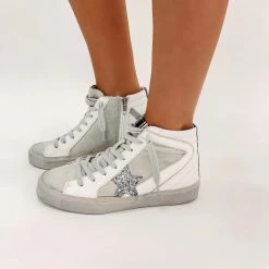 Indie Collection White/Silver High Top Sneakers New Arrivals