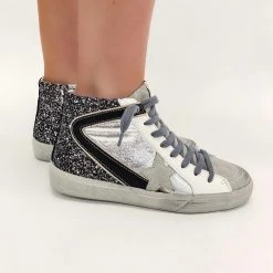Indie Collection Black Glitter High Top Sneakers New Arrivals