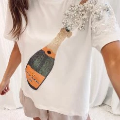 Indie Collection Popping Champagne Tee - Queen Of Sparkles New Arrivals