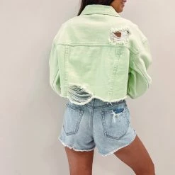 Indie Collection Lime Denim Jacket New Arrivals
