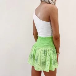 Indie Collection Neon Lime Cluster Swing Shorts - Queen Of Sparkles